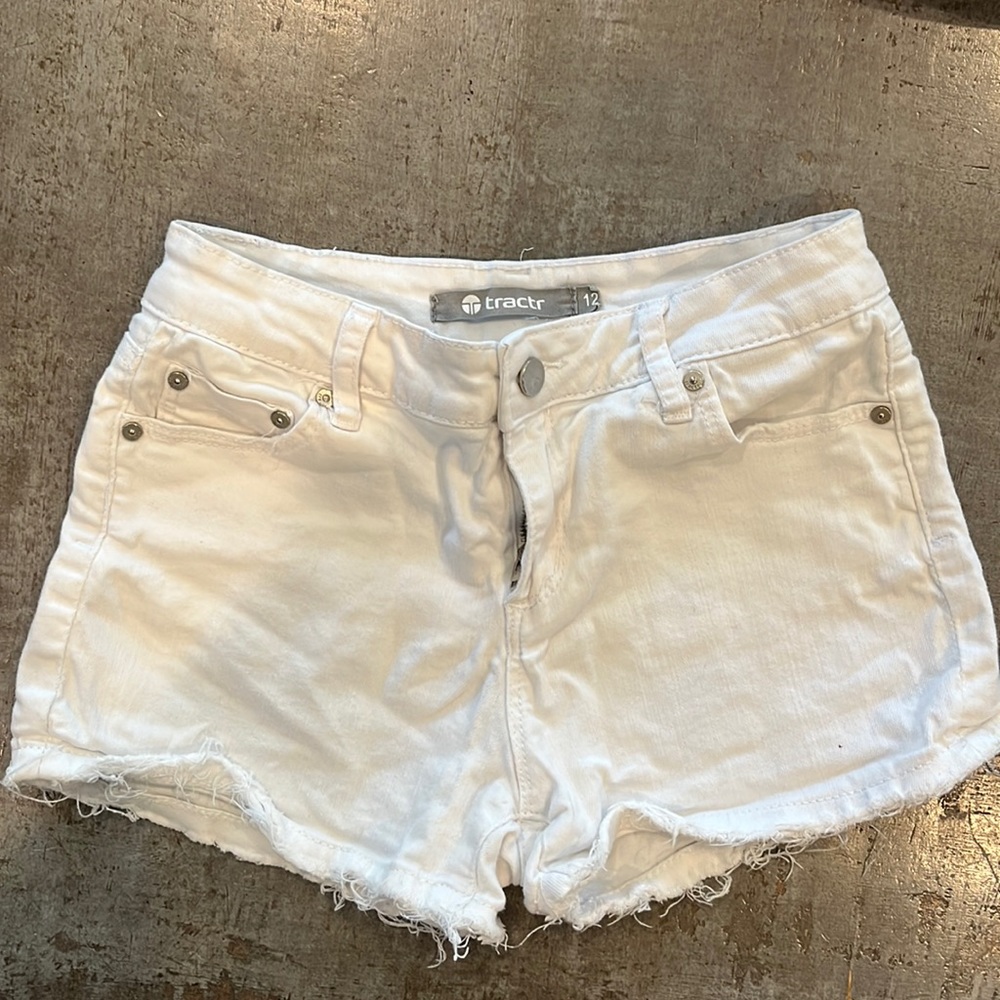 Tractor size 12 kids white cutoff shorts